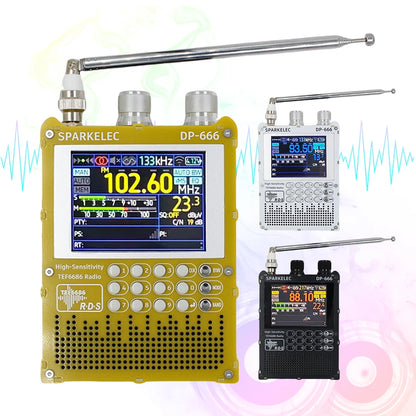 DP-666 TEF6686 Radio High Sensitivity Full Band FM AM Short Wave Radio with LCD Display High Sensitivity DSP Receiver Radio
