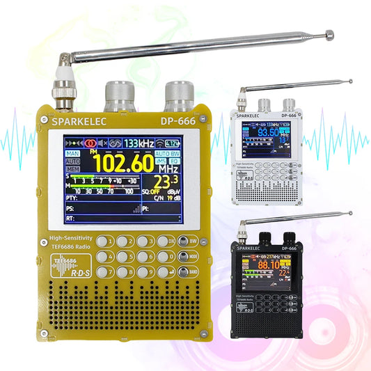 DP-666 TEF6686 Radio High Sensitivity Full Band FM AM Short Wave Radio with LCD Display High Sensitivity DSP Receiver Radio