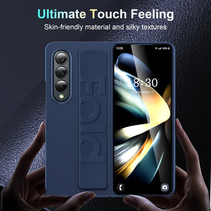 Ultra-thin Matte Silicone Wrist Strap Case For Samsung Galaxy Fold 7 6 5 4 3 Transparent Folding Shockproof Hard Back Cover