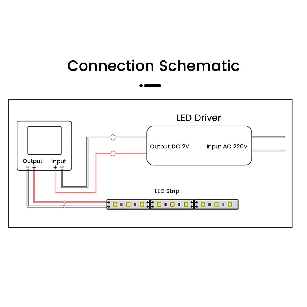 Touch Sensor Switch DC 12V 5A 60W LED Smart Single Key Mirror Light Switch Touch Dimmer Switch For Bathroom Mirror
