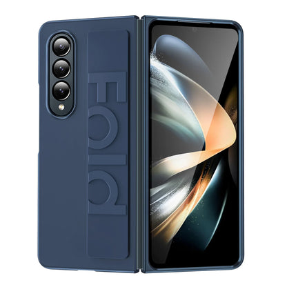Ultra-thin Matte Silicone Wrist Strap Case For Samsung Galaxy Fold 7 6 5 4 3 Transparent Folding Shockproof Hard Back Cover
