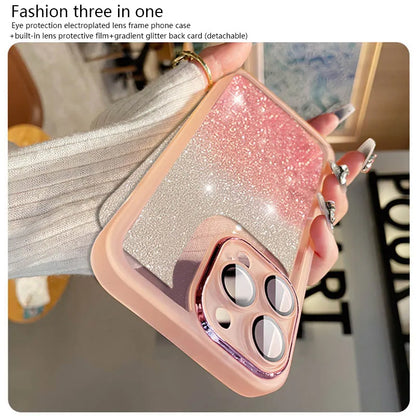 Fashion Bling Glitter Phone Case  For iPhone 16 E 15 Pro Max 14 Plus 13 12 11 Luxury Shockproof Bumper Silicone Clear Back Cover