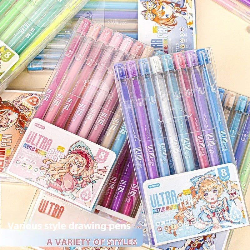 150/6 Colors Acrylic Gel Pen Student Diary Scrapbook Painting DIY Gel Pen Set Color Drawing Doodling Art Markers School Supplies