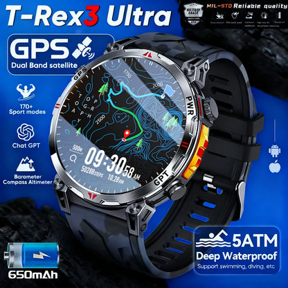 2025 New Professional GPS Sports Smart Watch Outdoor RIDE Run GPS track Swim Watchs Compass Altimeter 5ATM Sports Bracelets Men