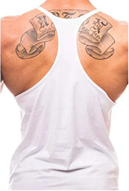 Gym Bodybuilding Tank Tops Fashion Y-back Suspenders Vests Cotton Breathable Sleeveless Singlets Mens Fitness Muscle Sport Shirt