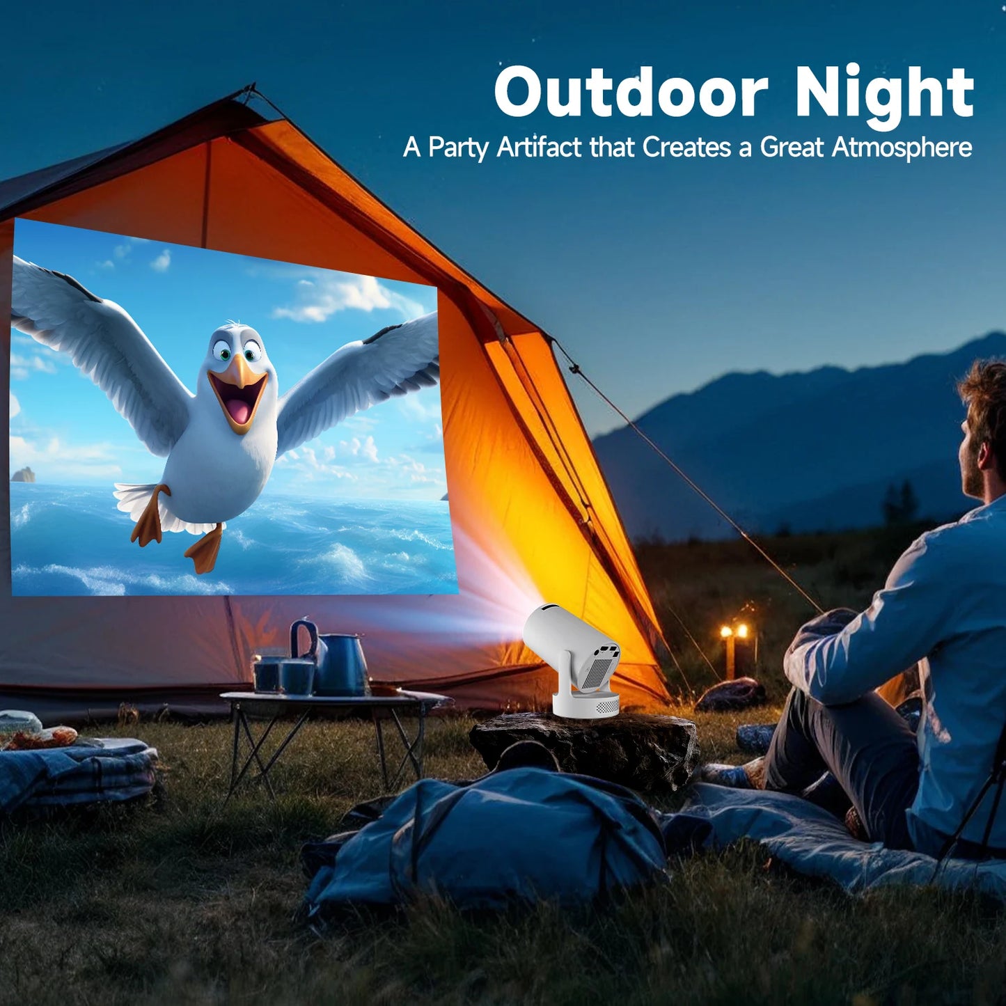 Magcubic HY300 Pro + Projector 8K 720P With 5W Speaker Android 14 8000 Lumens WiFi 6 BT5.4 Outdoor Video Home Theater Projector