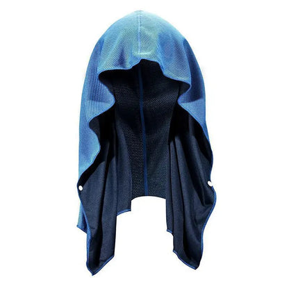 Cooling Hoodie Towel- Hood Towel, Evaporative Cool Technology, Cools Instantly When Wet, , Great for Sports, Fitness, Gym