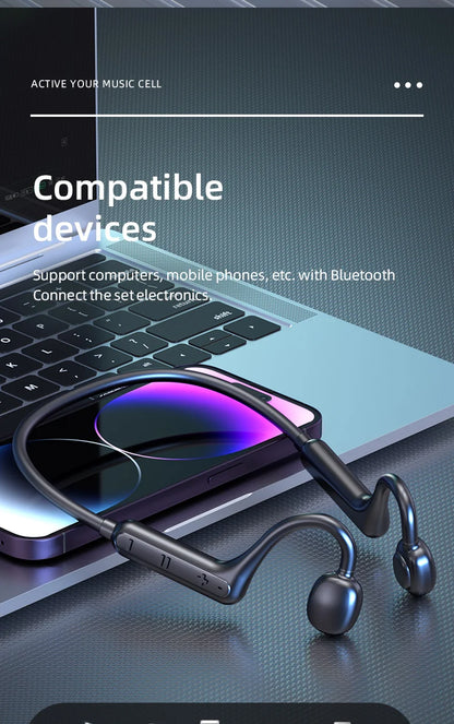 Ks15 Bluetooth Earphone Neck Mounted Wireless Headset With High Power Sound Conduction And Long Battery Life