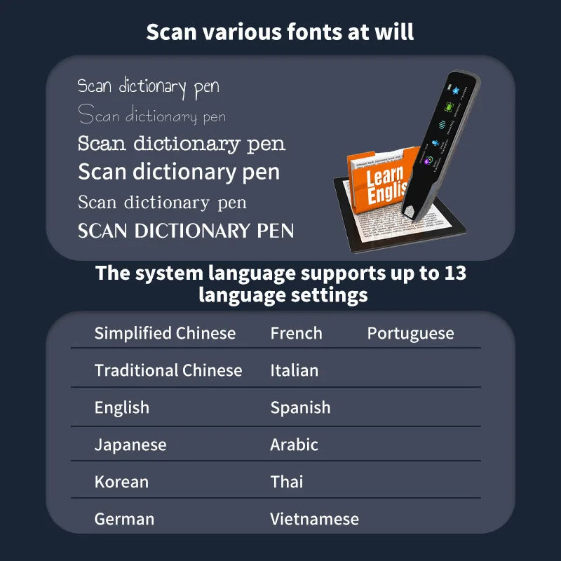 Handheld Multilingual Translation Pen With Touchscreen Offline Scan For Translation Pen Multi-language / ScanningDictionary Pen