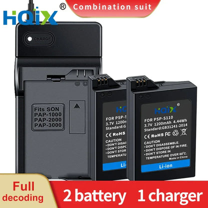 HQIX for Sony  PSP-2000 2001 2002 2003 2004 2005 2006 2007 2008 3000 3001 3002 3003 3004 Game Console PSP-S110 Charger Battery