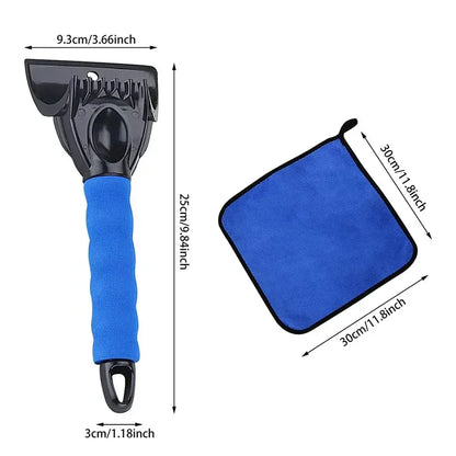 Ice Scrapers for Car Windshield Snow Scraper with Towel Vehicle Snow Frost Removal Tools Mini Snow Ice Brush Shovel Winter Use