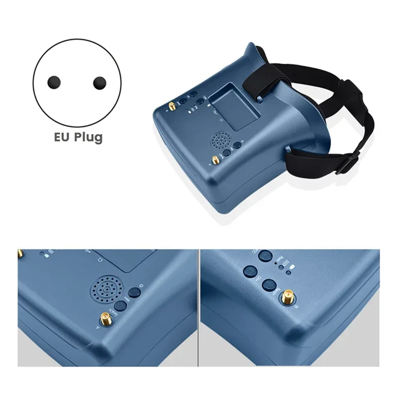 High Quality LS-008D FPV Goggles 5.8G 40CH 4.3Inch 480X272 Built-In DVR Dual Antennas 2000Mah For RC Racing Drone