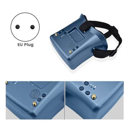 High Quality LS-008D FPV Goggles 5.8G 40CH 4.3Inch 480X272 Built-In DVR Dual Antennas 2000Mah For RC Racing Drone