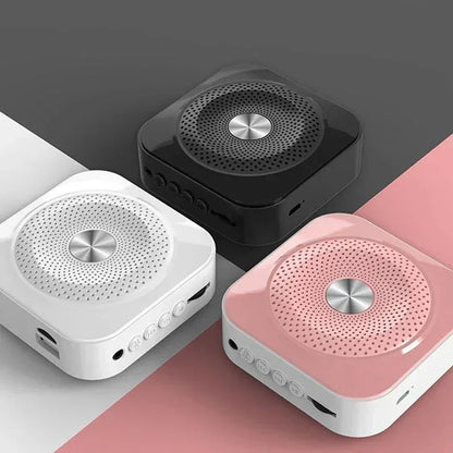 Mini Bee Megaphone Portable Charge Bluetooth4.0 Compatible Megaphone With Lavalier Microphone Waist Hanging Voice Amplifier TF