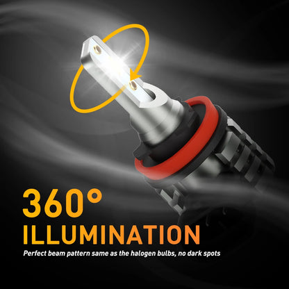 AUXITO 2Pcs L6 LED H8 H11 Yellow White Fog Light Dual Color 3000K 6000K Canbus DRL Daytime Running Light Bulb Fog Lamp 12V CSP