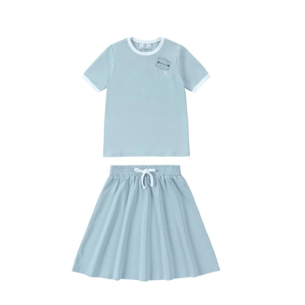 AP SS26 Ringer stamp jersey cotton collection summer boys girls fashion casual clothing dress set shirt family matching clothes