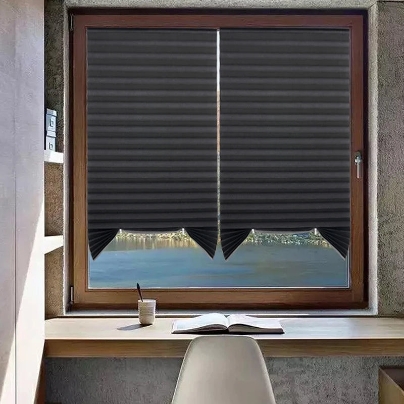 1 PC Easy Installation Window Shades Non-woven Fabric Pleated Zebra Blinds Roller Room Blackout Curtain For Living Room Balcony