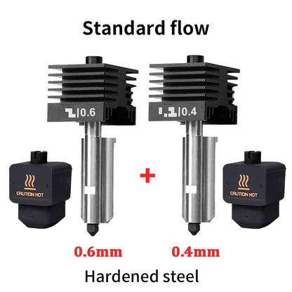 New High Quality H2D H2S H2C Hotend Kit with 0.2/0.4/0.6/0.8mm Hardened steel Nozzle Replace Hotend Kit For Bambu H2D A1/A1mini
