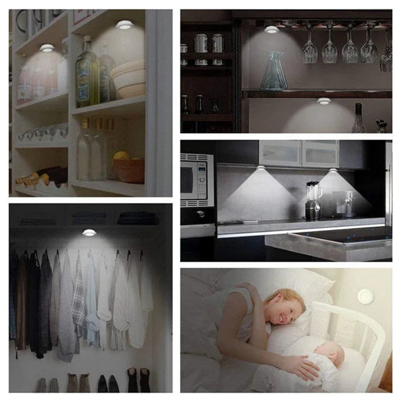 3W Super Bright Cob Under Cabinet Light LED Wireless Remote Control Dimmable Wardrobe Night Lamp Home Bedroom Closet Kitchen