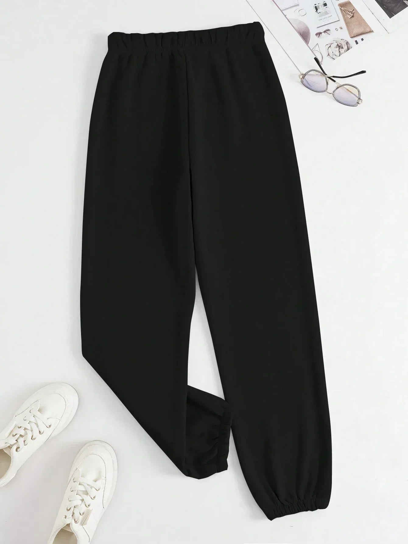 Different Forms Of The Moon Print Casual Versatile Women Pants Fashion Trendy Trousers With Drawstring Pockets Sweatpants Female