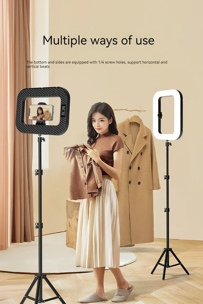 New Handheld Ring LED Rechargeable Fill light Portable Mobile Phone Live Broadcast Photography Desktop Selfie Light
