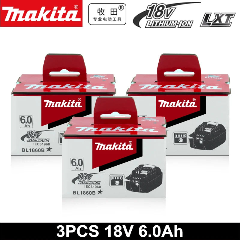 Genuine Makita 6.0Ah for Makita 18V Battery BL1830B BL1850B BL1850 BL1840 B0L1815 Replacement Lithium Battery DC18RC Chargers