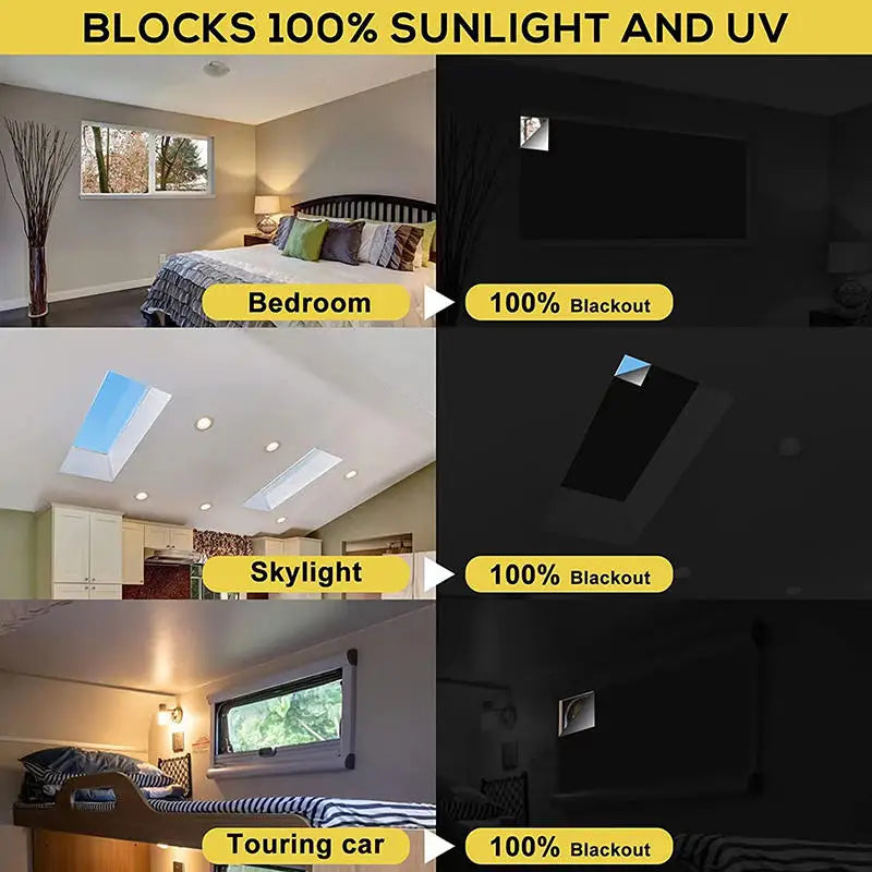 Blackout Curtain Self-adhesive Cooling Window Shades With Silver Coate For Living Room Bedroom Home Window Film Cloth