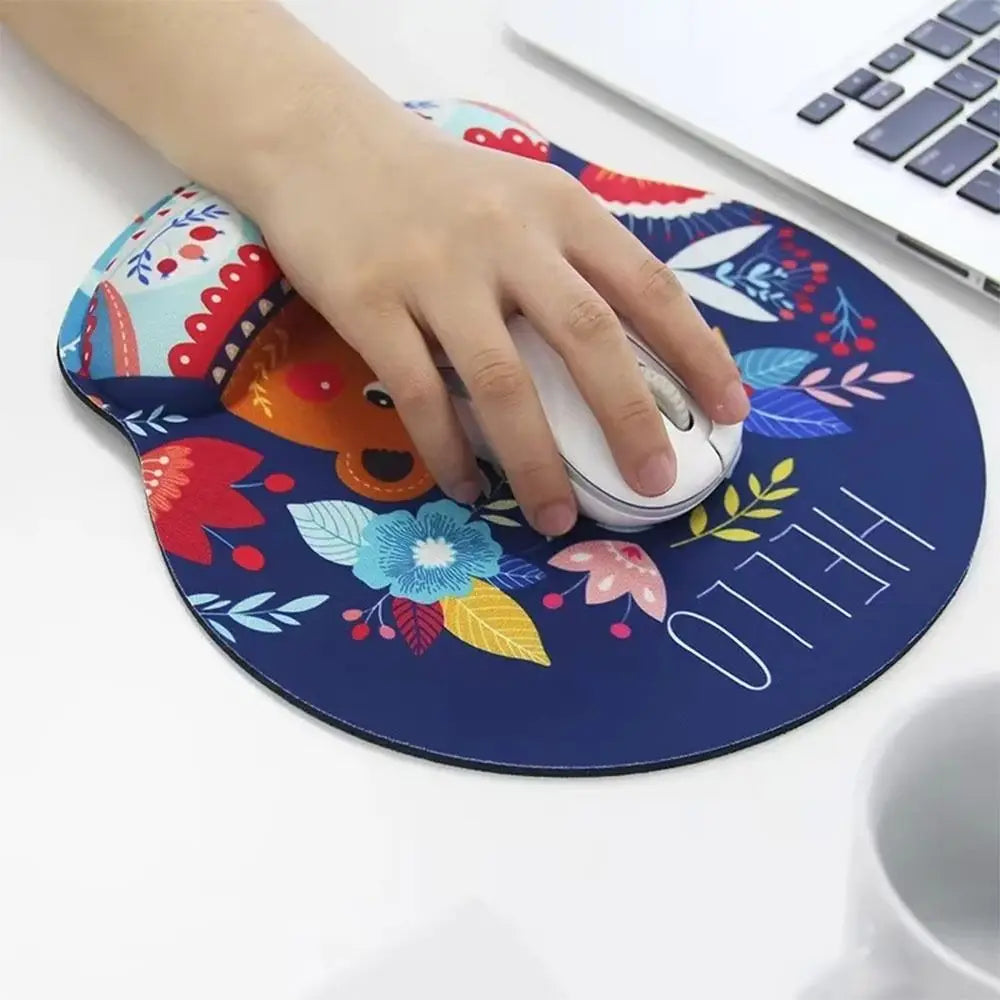 Gift Leopard Mouse Pad Ergonomic Gel Wrist Support Grey Non-Slip Base Wrist Rest Pad Typing and Pain Relief