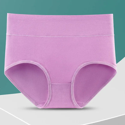 1Pcs Plus Size Women's Cotton Underwear High Waisted Tummy Control Panties Full Coverage Briefs Ladies Panty L-5XL