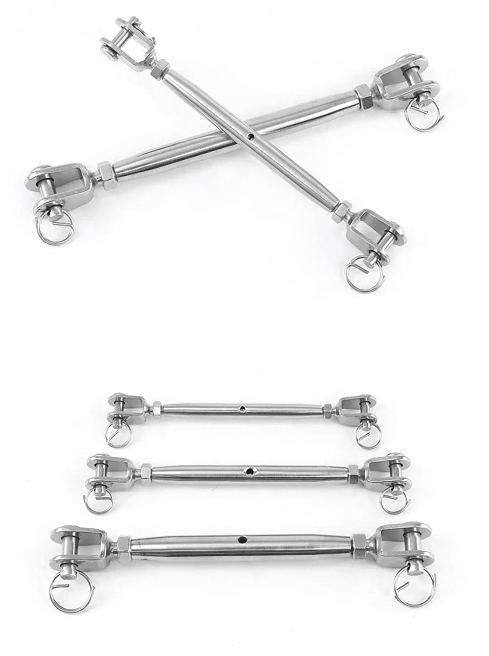 304 Stainless Steel Marine Closed Body Jaw Turnbuckle M5 M6 M8 M10 M12 M14 M16 for Rigging Screw Jaw Barrel Strainers
