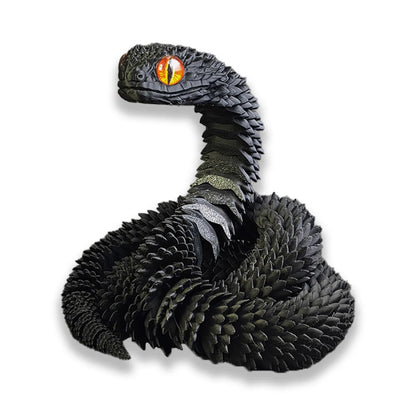 3D Random colored eyes Printed Snake Movable Joint Simulation Snake Figurine Creative Home Office Desktop Ornament