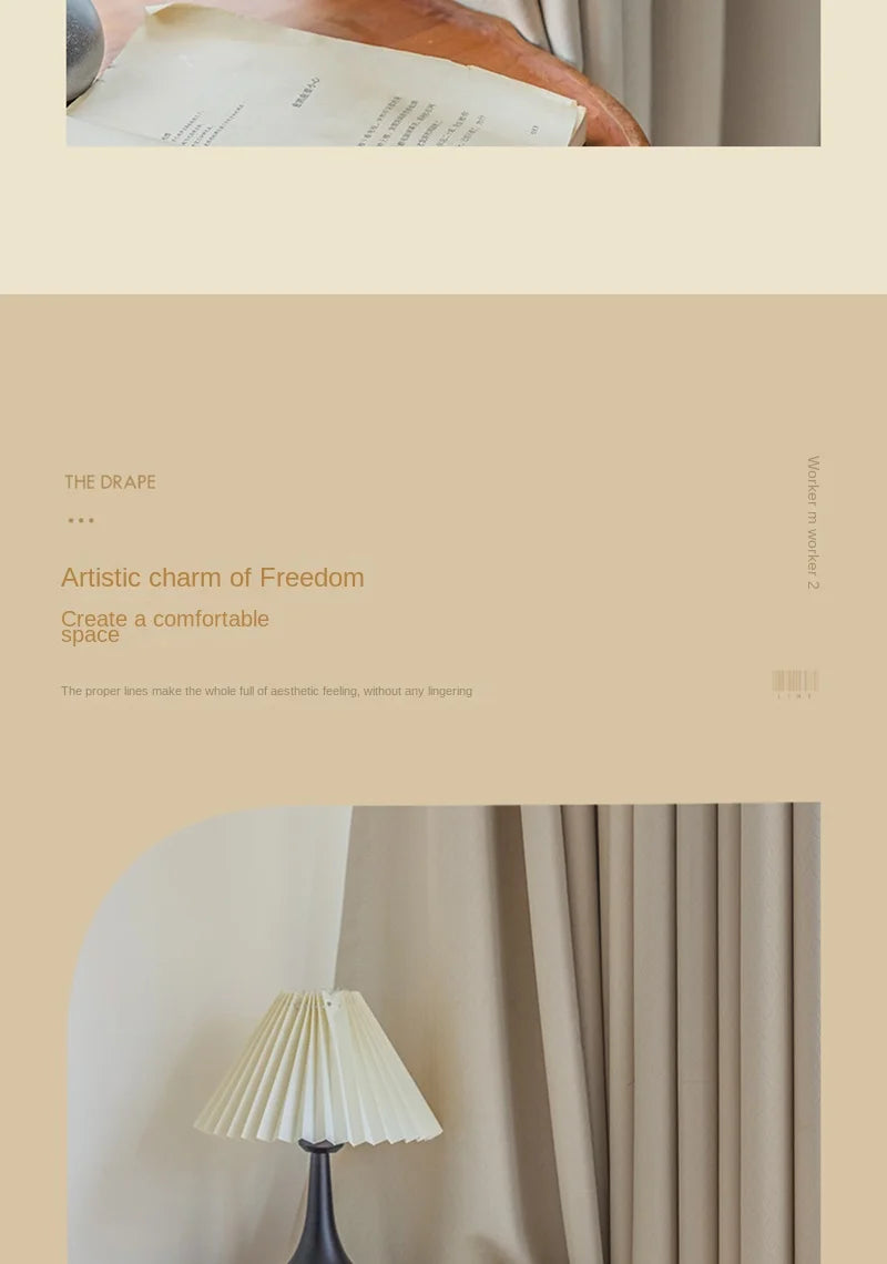 French Cream Style Bay Window Drape Bedroom Thick Full Blackout Curtain Hotel Soundproof Drapes Large Area Living Room Curtains
