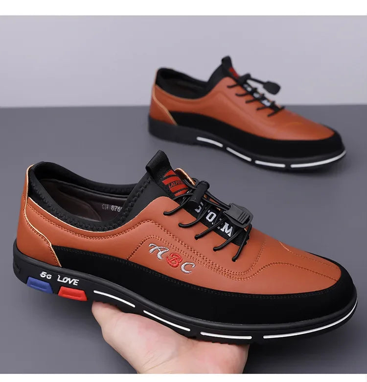 Extra Large Men's Shoes Casual Soft Bottom Leather Spring Autumn New Style 46 47 48 Trendy Shoes Comfortable Rubber Sole