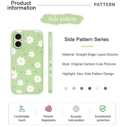 Tender Daisy Phone Case For iPhone 17 17 Air 16 15 14 13 12 11 X XR XS Plus Pro Max Mini Silicone Cover