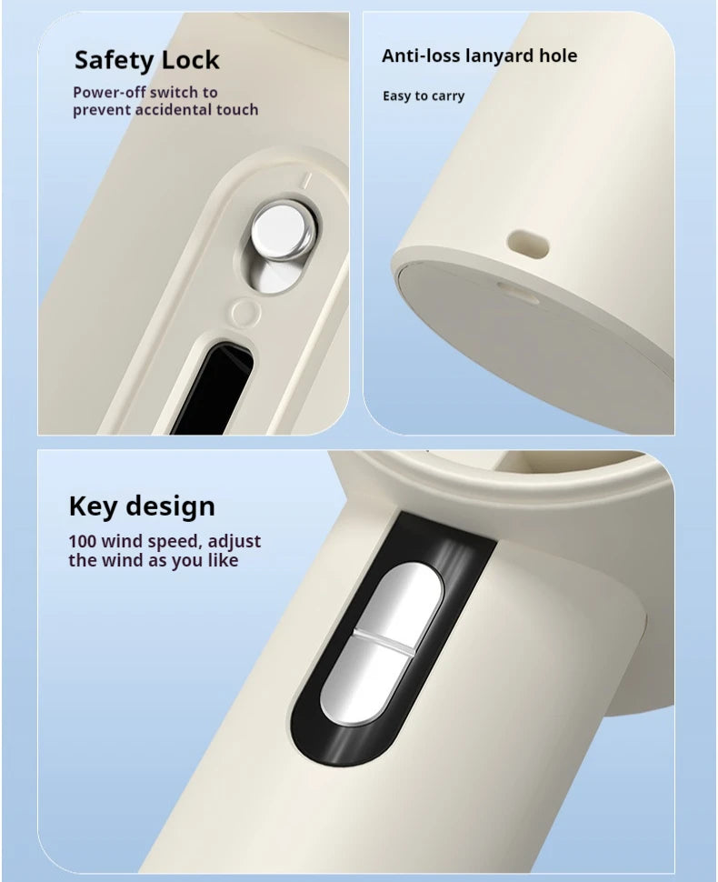 2025 Handheld Fan 5200mAh with LED Display Semiconductor Refrigeration 100 Speeds USB Rechargeable For Sport