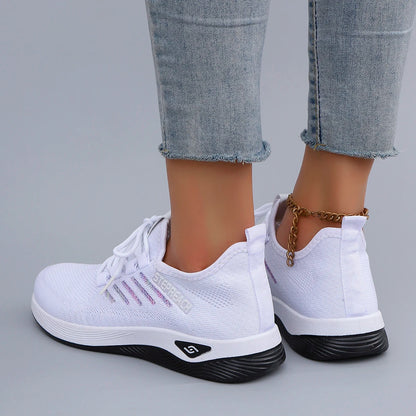 Spring and Autumn New Women's Casual Lace up Comfortable, Breathable, Lightweight and Wear-Resistant Sports Shoes