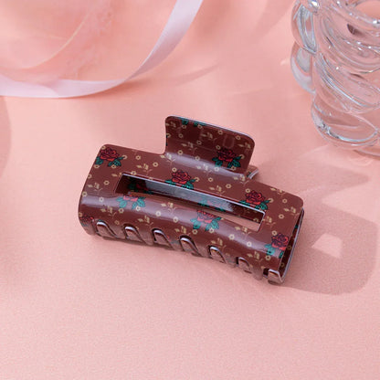 Valentine's Day Romantic Pink And Red Heart Grab Plastic Clip Large Square Hair Claw Back Updo Shark Clip Gifts For Grilfriend