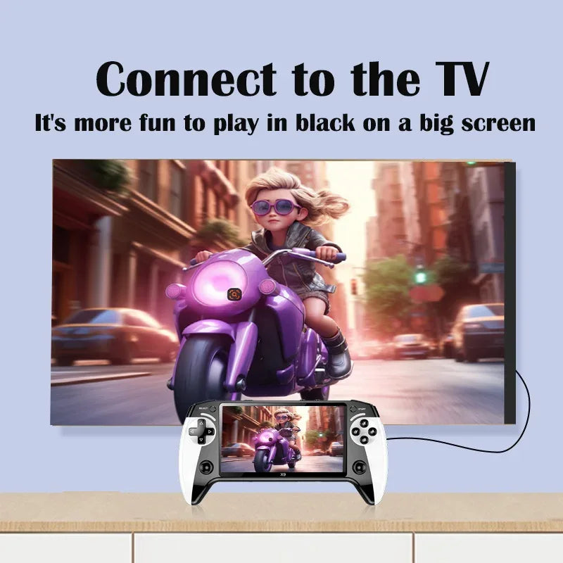 X9 portable game console, 5.5-inch screen, 1500mAh, retro video game player, Type C charging, electronic game player, large Arca