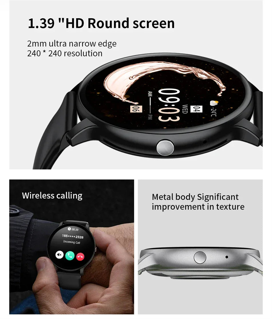 LIGE Smart Watch Women 1.39'' Full Touch Screen Custom Dials Wristwatch Bluetooth Call Blood Oxygen Monitor Sport Smartwatch Men
