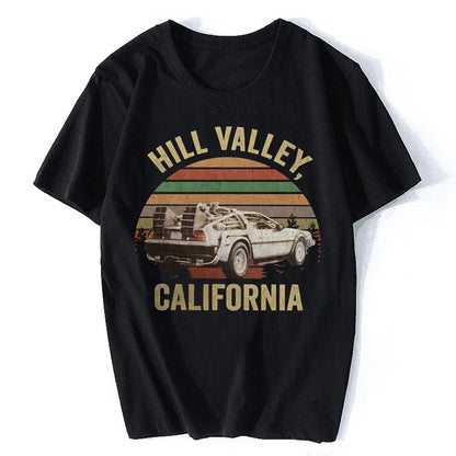 Hill Valley T-shirt, Back to The Future Shirt, Marty Mcfly, Hill valley, Classic Men Cotton Tees Tops Harajuku Streetwear
