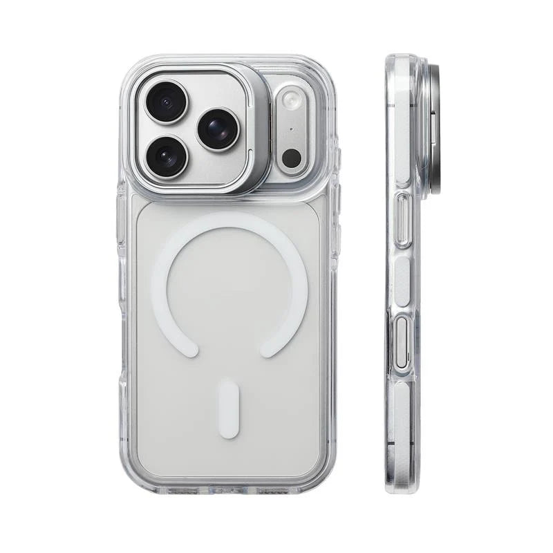 Flip Camera Lens Holder For Magnetic Magsafe Case For iPhone 17Pro 16 16Pro 17 17Pro max Transparent Protective Phone Cover