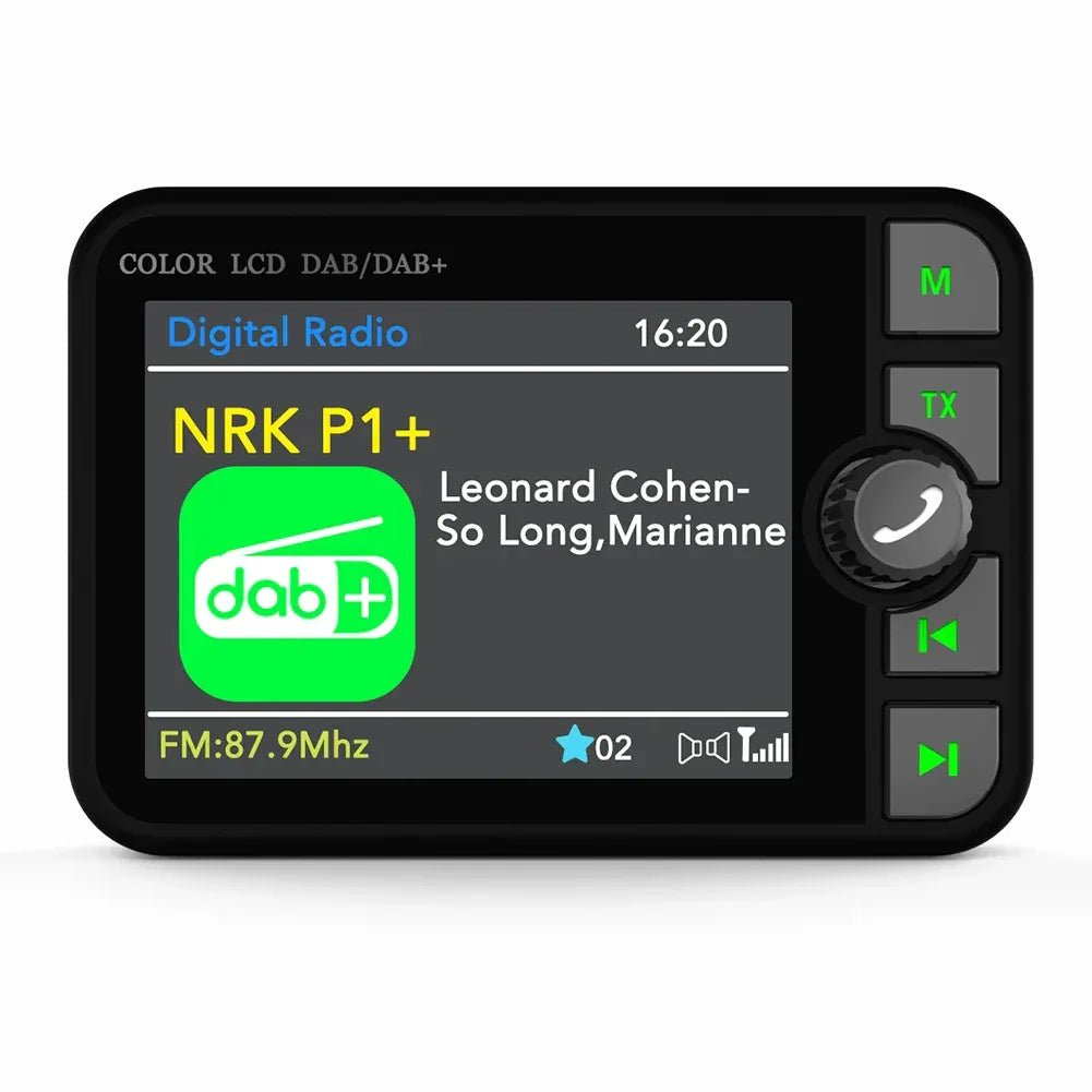 Stereo Digital Signal Broadcast Adapter DAB+ Receiver Digital Broadcast Bluetooth-compatible 5.0 Music Player Hands-free for Car