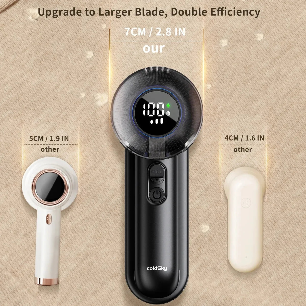 Rechargeable Fabric Shaver Electric Lint Remover with Digital Display Sweater Shaver Lint Shaver for Clothing Blanket