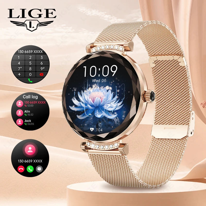 LIGE Fashion Ladies Smart Watch NX7 Pro AMOLED Screen Health Monitoring BT Call Female Women Sport Fitness Tracker Smartwatch