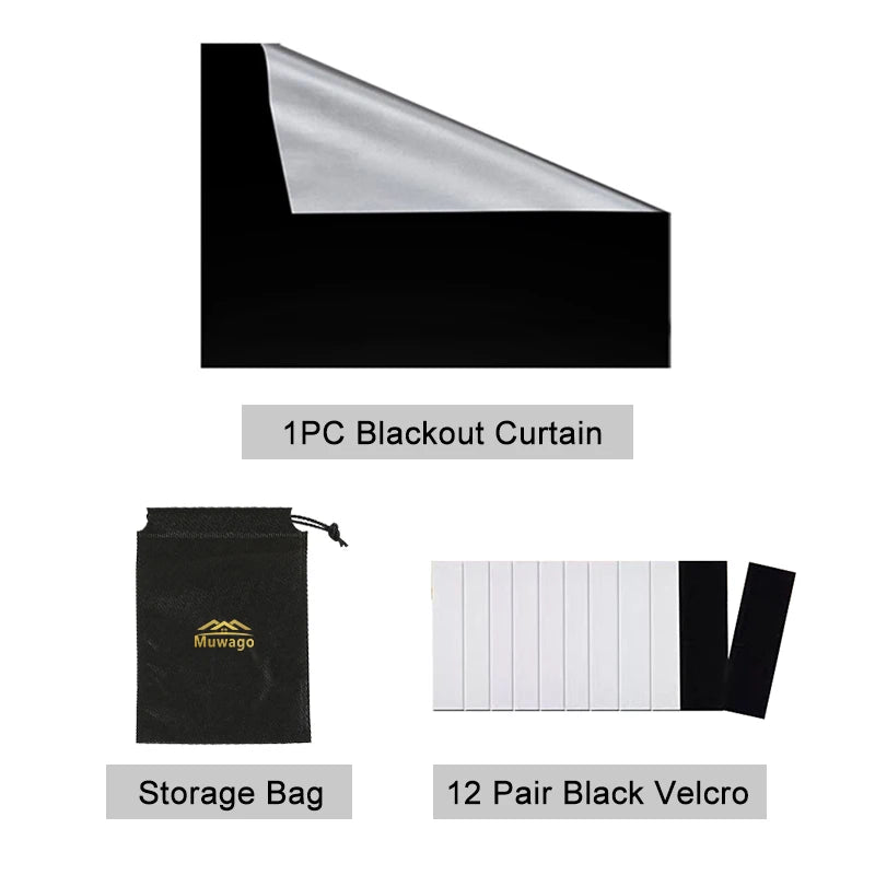 DIY Portable Travel 100% Blackout Curtain Portable Blocking Darkest Window Cloth for Living Room Home Non-perforated Black Cloth
