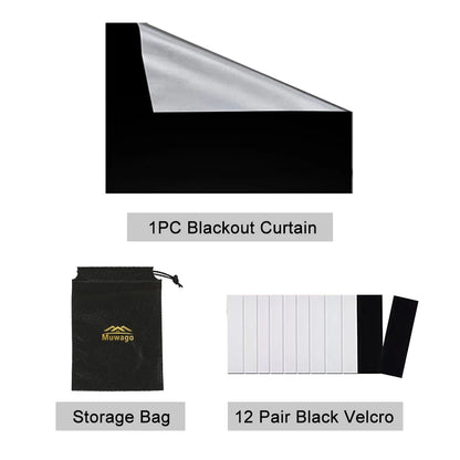 DIY Portable Travel 100% Blackout Curtain Portable Blocking Darkest Window Cloth for Living Room Home Non-perforated Black Cloth