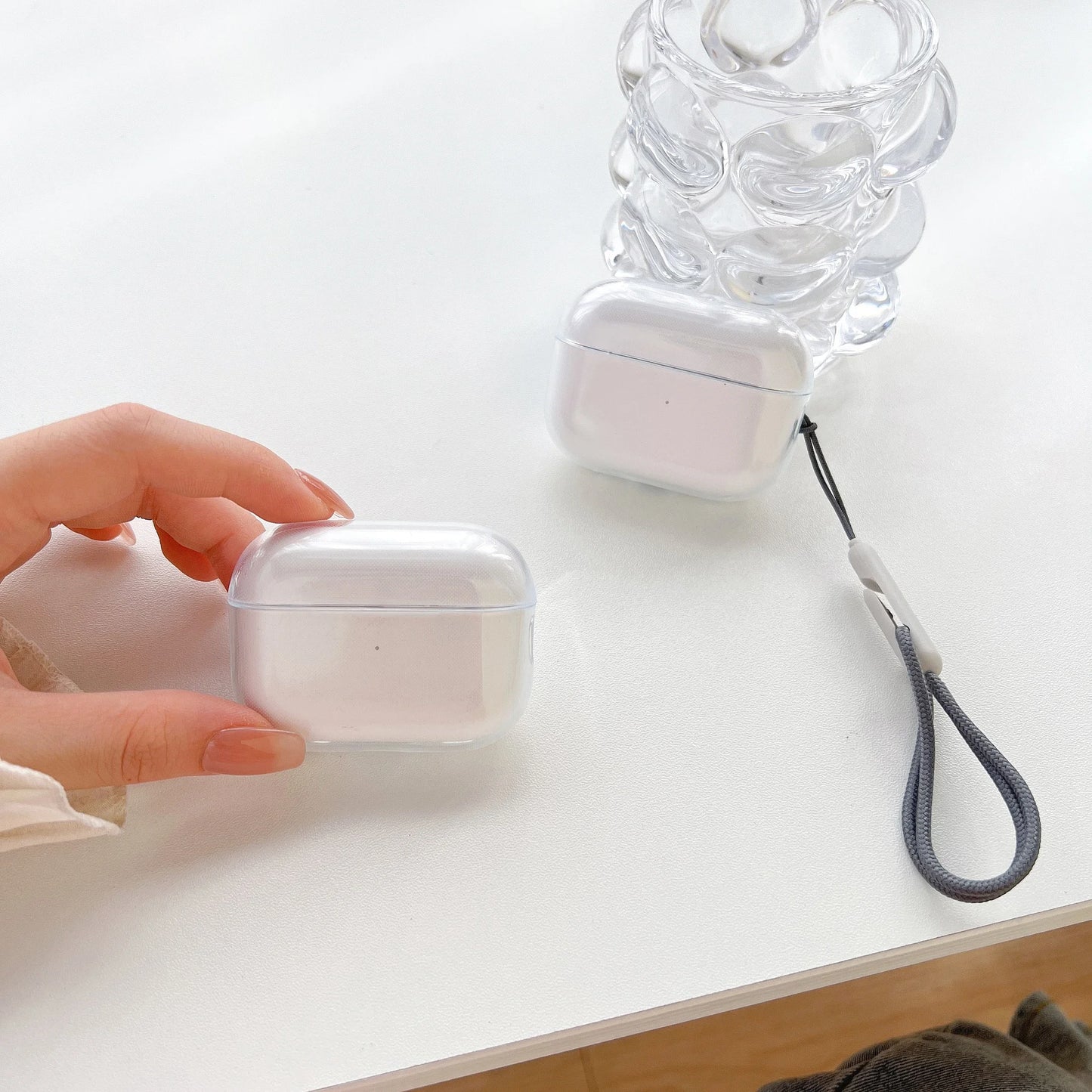 For Airpods 4 3 2 1 Pro Pro2 Pro 3 Soft TPU Earphone Case with Lanyard  Transparent Shockproof Cover Headphone Accessories