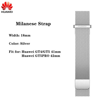 Original 18mm Watch Strap for Huawei GT6 GT5 41mm Leather Strap GT4 41mm FKM Sport Band for GT5pro 42mm Women Calf Leather Band