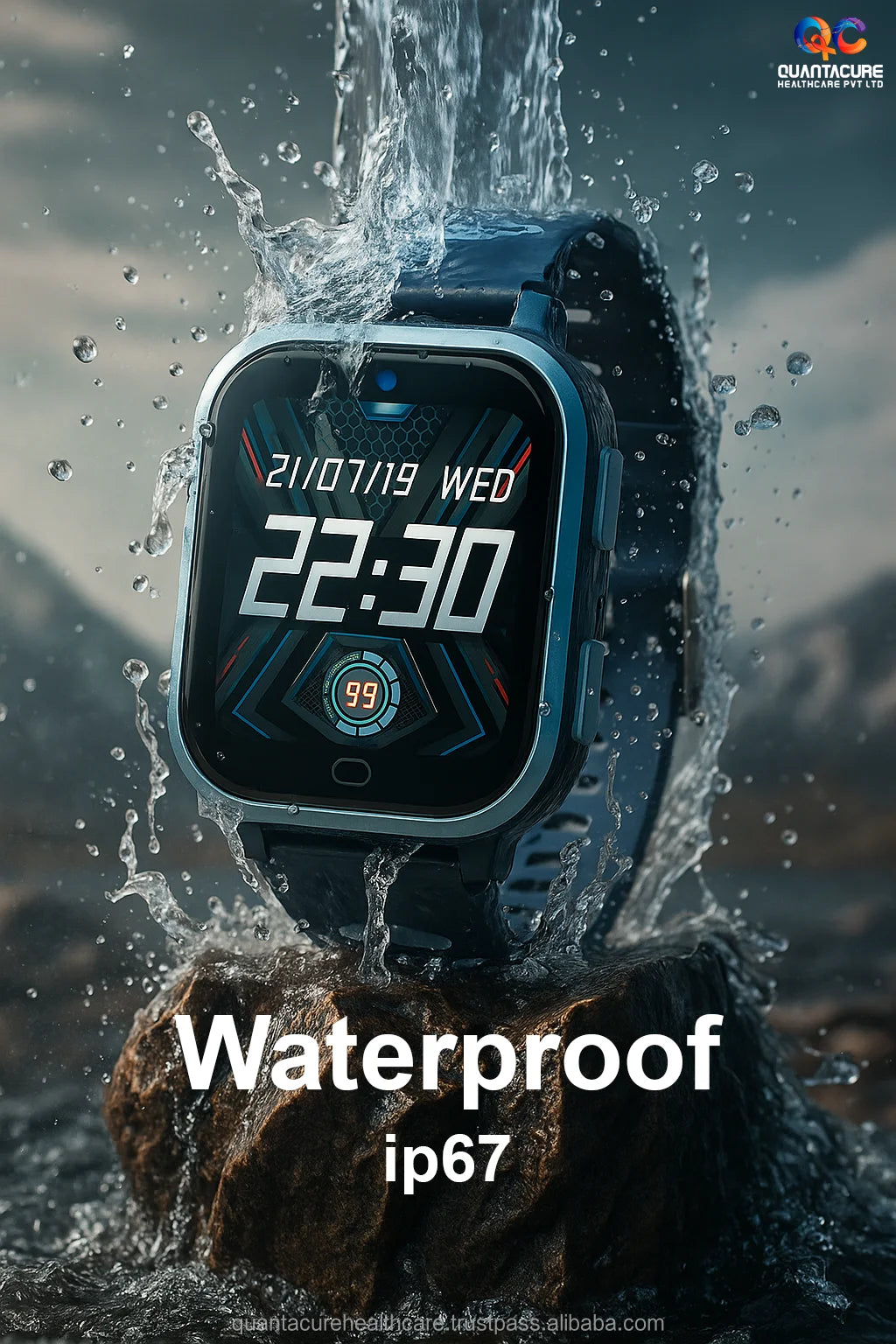 2025 QC AX5 Kids Smartwatch 4G GPS SIM SOS Video Call Camera 1+8GB IP67 App Control Tracker Voice Call Bracelet Compass Square