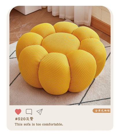 Nordic Sofa Pedal Simple Round Stool Low Ottomans Living Room Sofa Footstool 3D Fabric Creative Leg Footstool Pumpkin Footstools